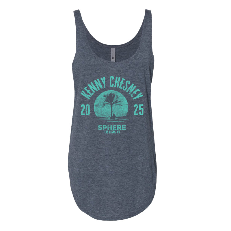 Women's Palm Tree Festival Tank - Antique Denim