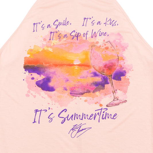 Women's It's Summertime Flowy Tank - Peach