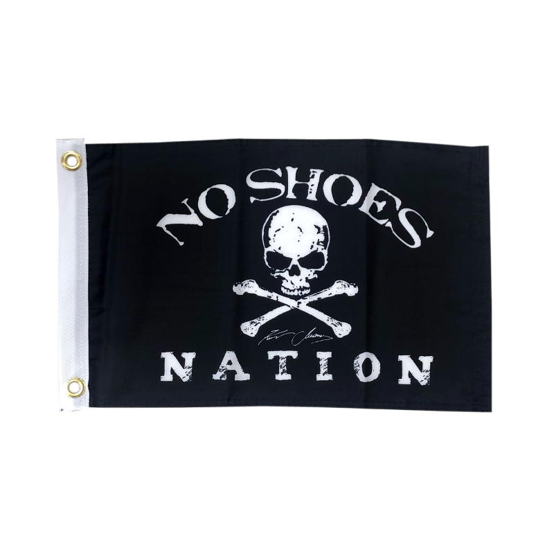No Shoes Nation 11" x 18" Boat Flag - Black