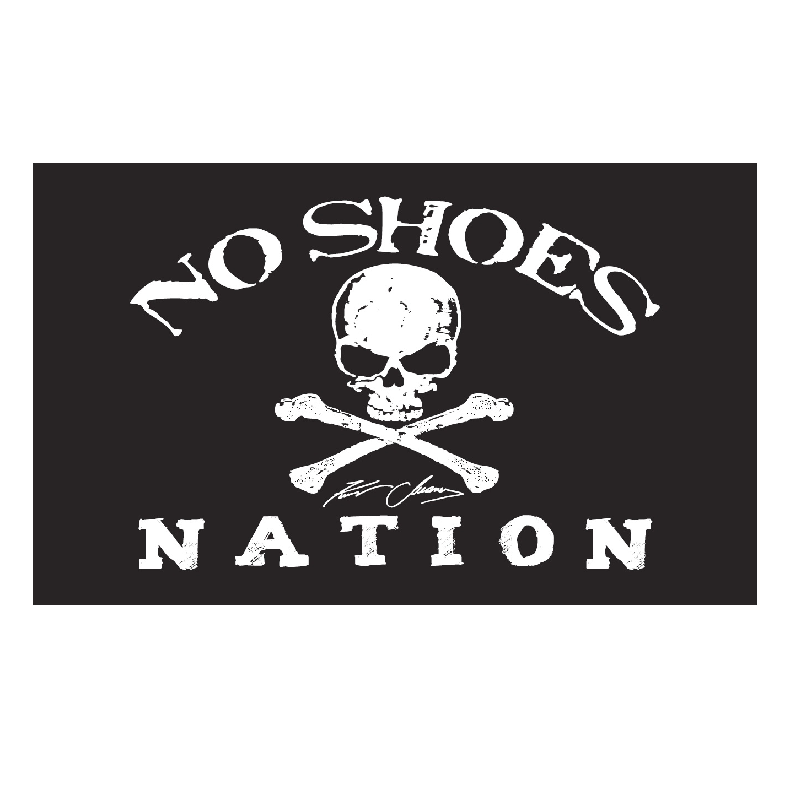 No Shoes Nation 3' x 5' Flat w/ Grommets - Black