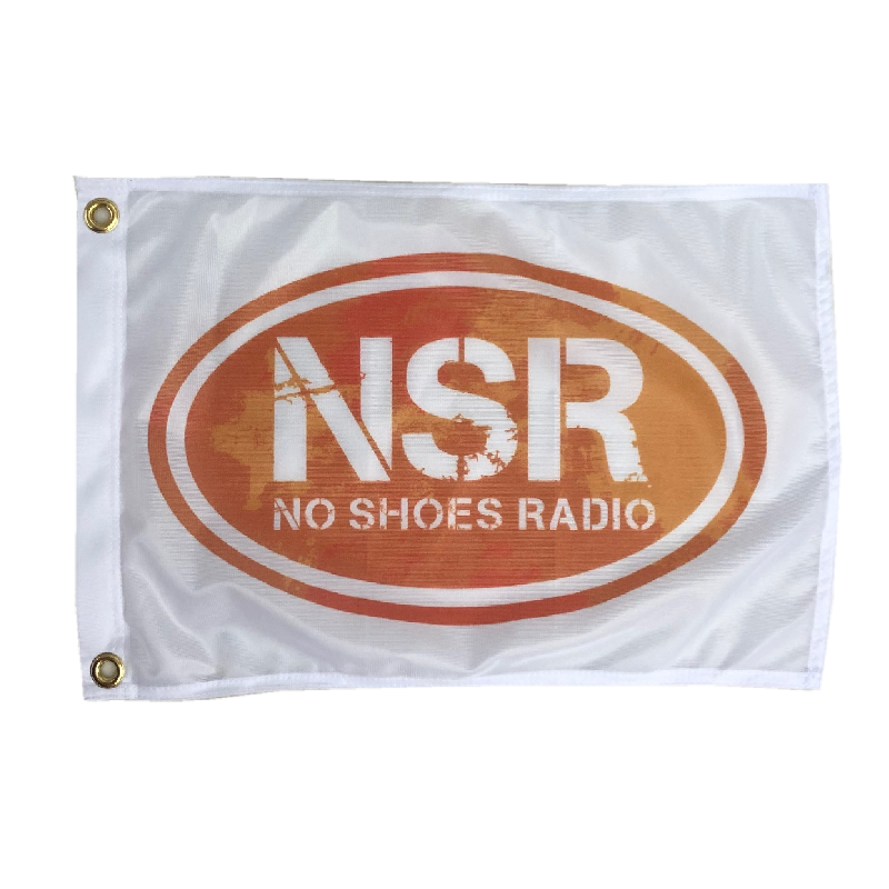 No Shoes Radio 11" x 18" Boat Flag - White
