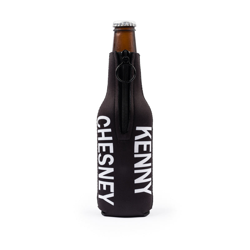 No Shoes Nation Bottle Coolie - Black - NSN Front / KENNY CHESNEY Back