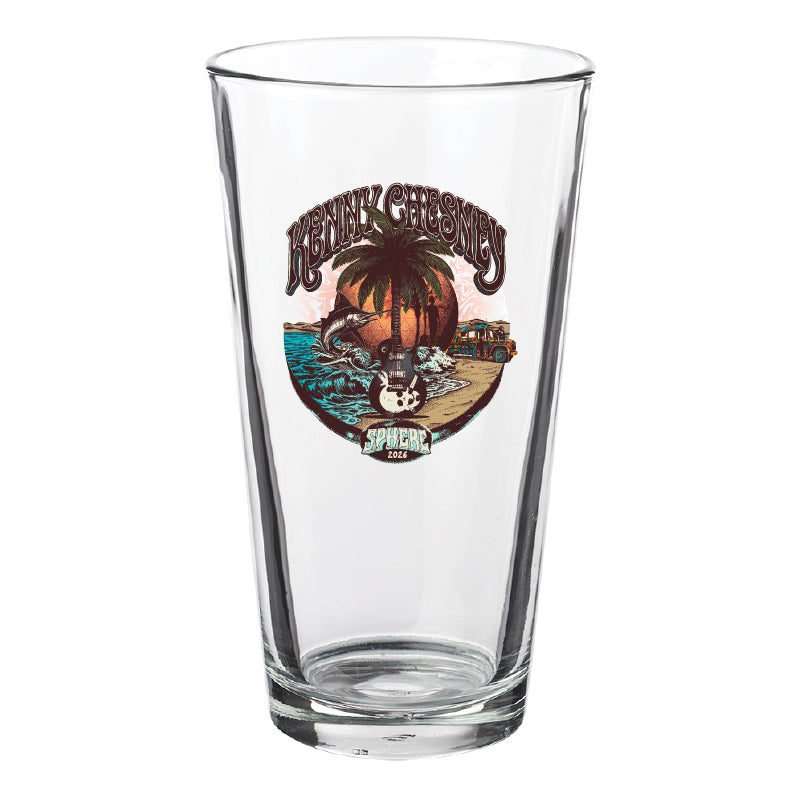 Sphere Pint Glass - Palm Tree / Sailfish / Bus
