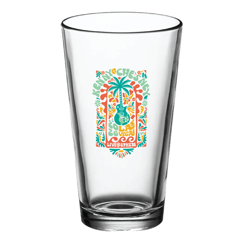 Sphere Pint Glass - Colorful Guitar Palm