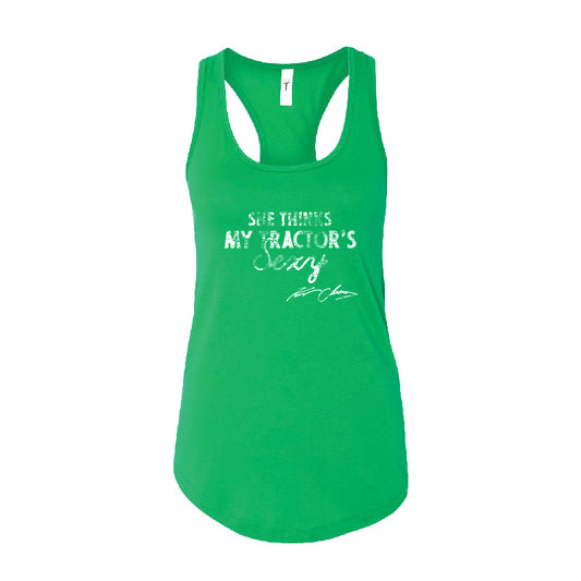 Women's Tractor Sexy Racer Tank - Kelly Green