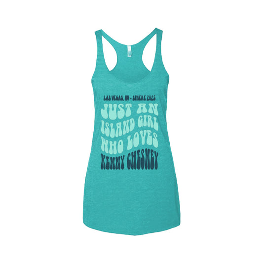 Women's Island Girl Racer Tank - Tahiti Blue