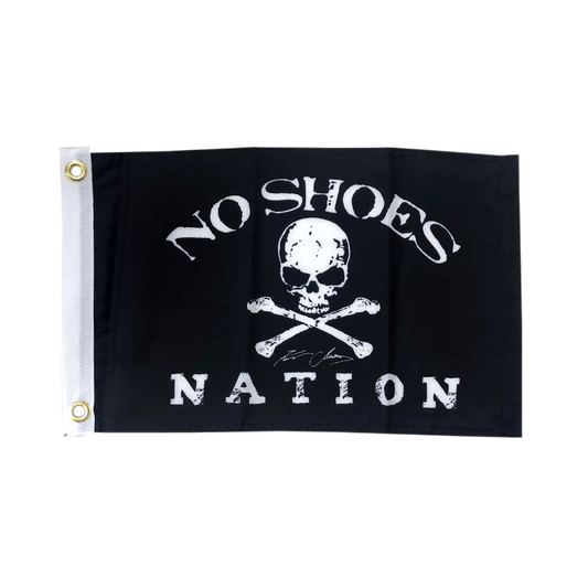 No Shoes Nation 11" x 18" Boat Flag - Black