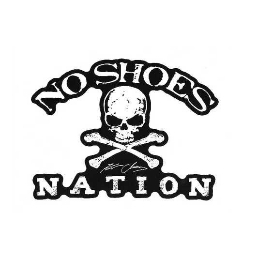 No Shoes Nation Die Cut Sticker - White / Black