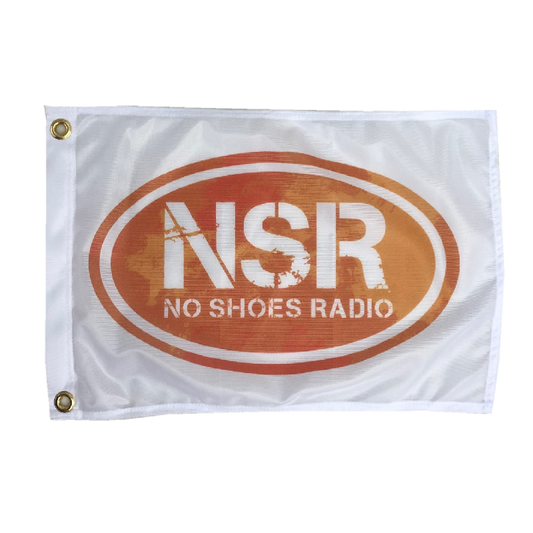 No Shoes Radio 11" x 18" Boat Flag - White