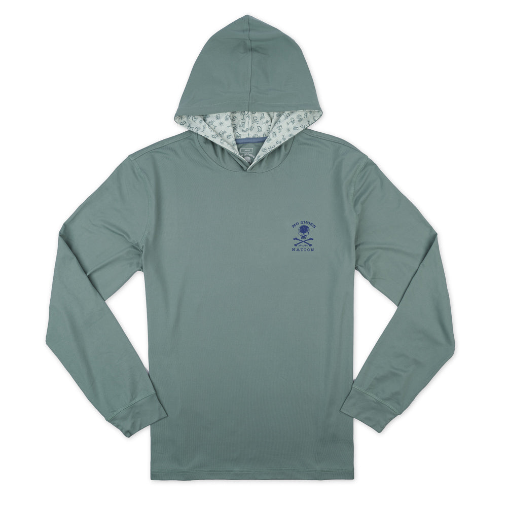 NSN Long Sleeve Hoodie Tee - Blue Spruce