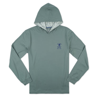 NSN Long Sleeve Hoodie Tee - Blue Spruce