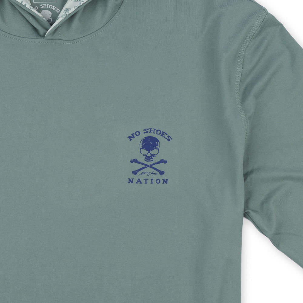 NSN Long Sleeve Hoodie Tee - Blue Spruce