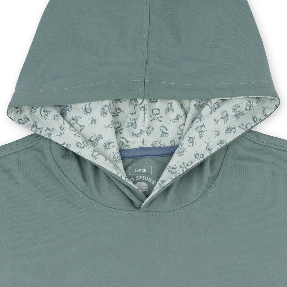 NSN Long Sleeve Hoodie Tee - Blue Spruce