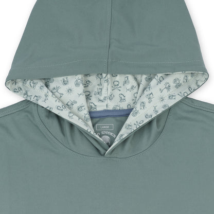 NSN Long Sleeve Hoodie Tee - Blue Spruce