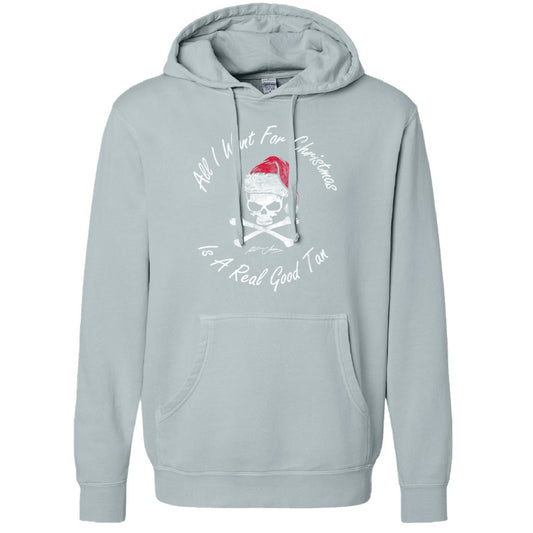 Christmas NSN Skull Santa Hooded Sweatshirt - Pigment Sage