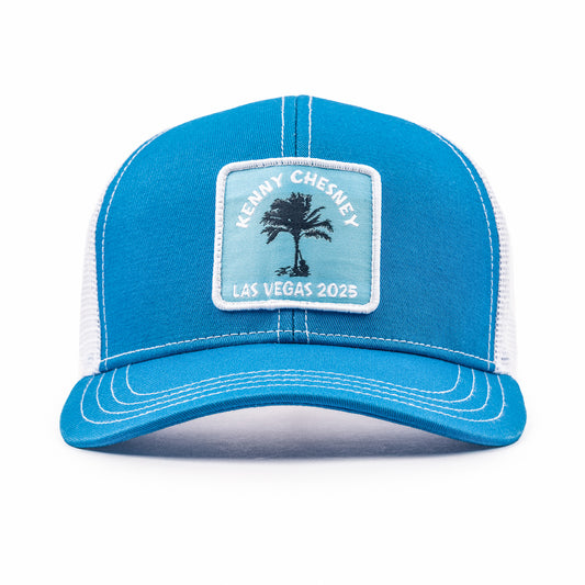 Las Vegas 2025 Trucker Cap - Cyan Blue / White