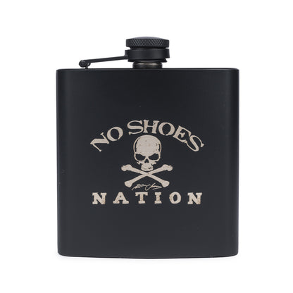 6oz Stainless Steel Flask - No Shoes Nation - Black