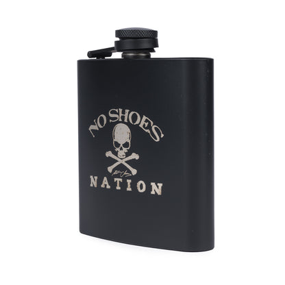 6oz Stainless Steel Flask - No Shoes Nation - Black